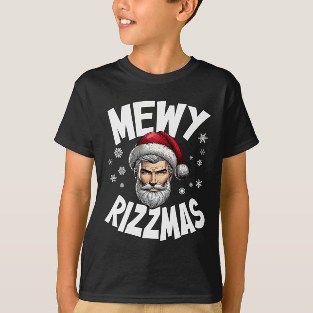 Mewy Rizzmas Kids Tonåringar Funny God jul Sant T Shirt (Framsida)