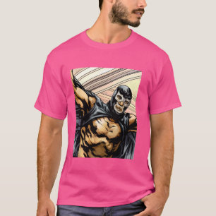 Mex-Art Demon Blå Lucha Libre Mexikansk Brottare L T Shirt