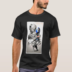 Mex-Art Demon Blue Lucha Libre Mexican Wrestler Le T Shirt