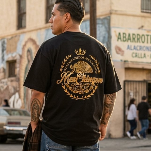 Mexchingon Mexikanskt Stolthet Bakre T-shirt (Mexchingon Orgullo Mexicano Back hit T-shirt)