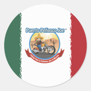 Mexcian flagga runt klistermärke