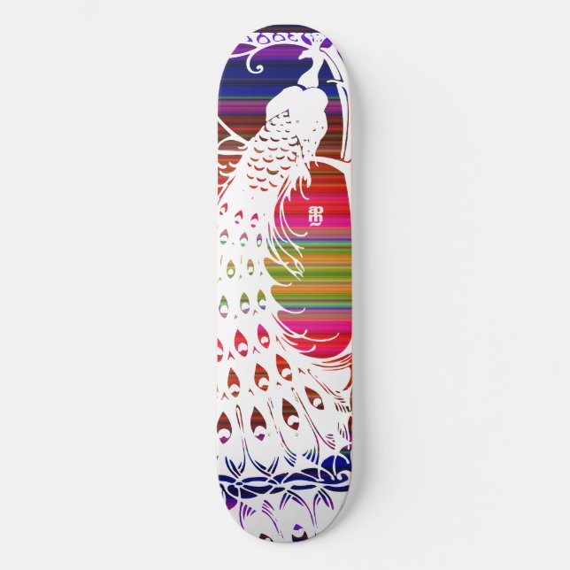Mexi-Cali påfågel Old School Skateboard Bräda 18 Cm (Framsida)