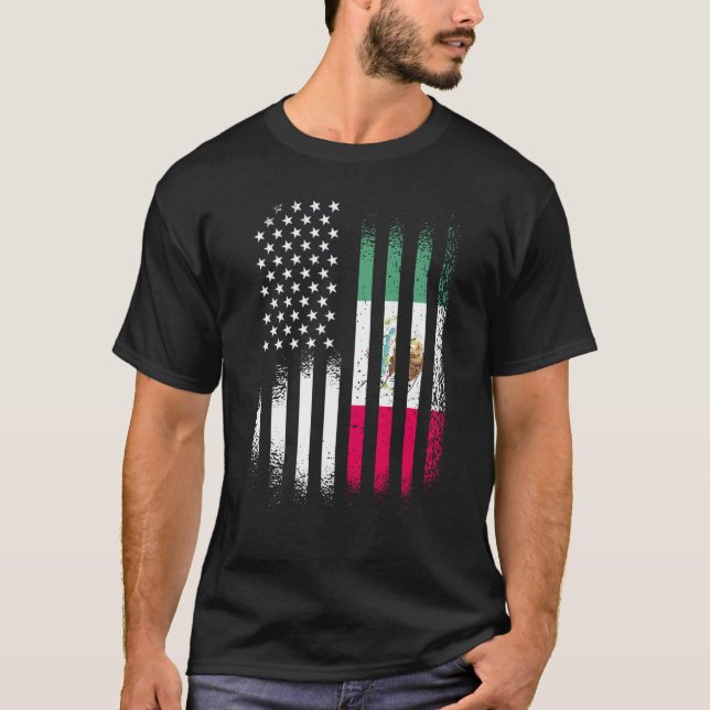 Mexican American Patriot Grown Country USA Flags S T Shirt (Framsida)