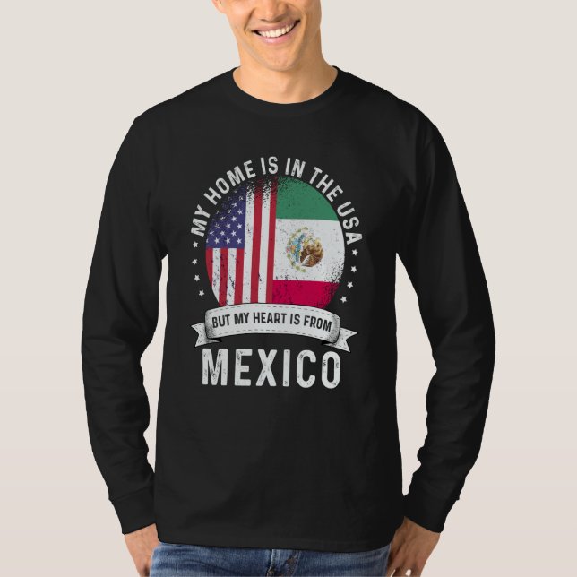 Mexican American Patriot Grown Proud Home USA Flag T Shirt (Framsida)