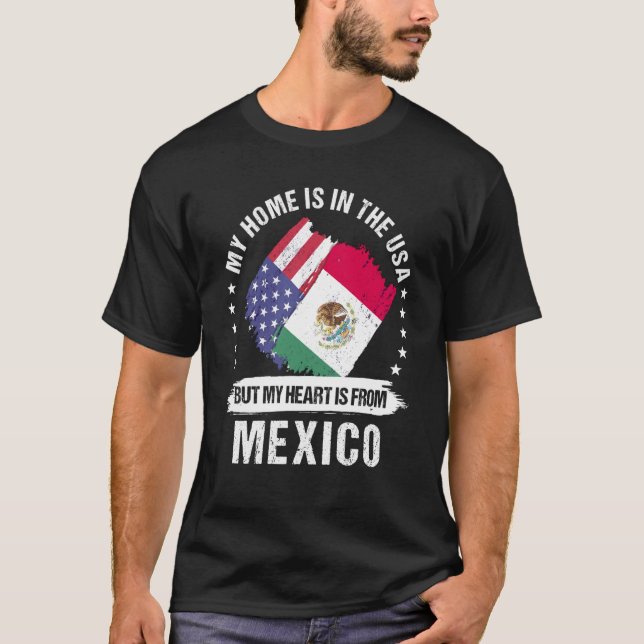 Mexican American Patriot Grown Proud My Heart is f T Shirt (Framsida)