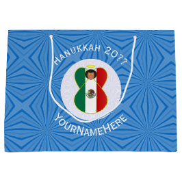 Mexican Angel Hanukkah Flag Personalized 