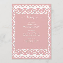 Mexican Blush Papel Picado Boho Bridal Shower Meny