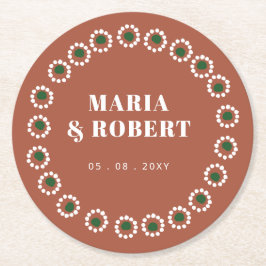 Mexican Boho Barro Underlägg Papper Rund