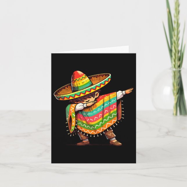 Mexican Boy Dabbing Funny Cinco De Mayo Kort (Framsida)