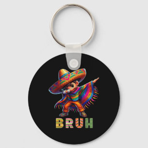 Mexican Boy Dabbing Poncho Cinco De Mayo Funny Bru Nyckelring