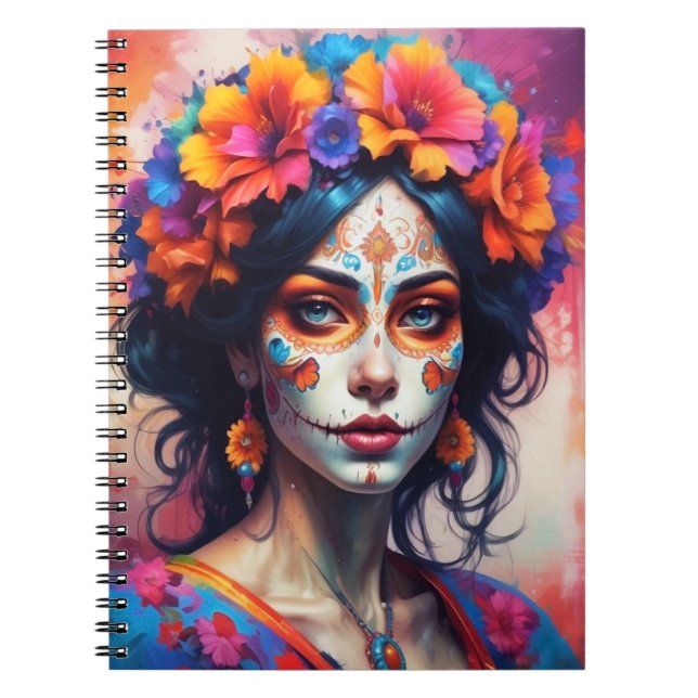Mexican Catrina watercolor Anteckningsbok (Framsidan)