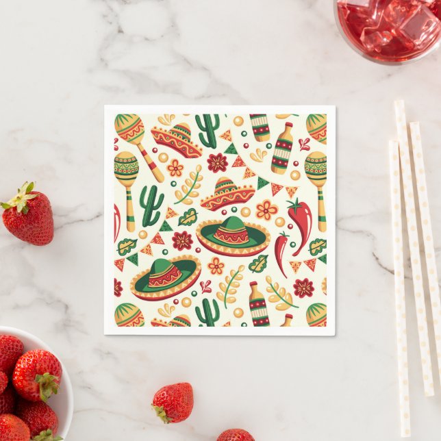Mexican Cinco De Mayo Pattern  Pappersservett (Insitu)