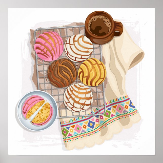 Mexican Conchas Pan Dulce & Champurrado  Poster (Framsidan)