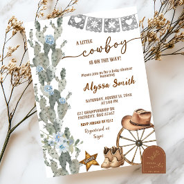 Mexican Cowboy is on the way Baby Shower Inbjudningar