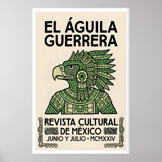 Mexican Eagle Poster Aztec Warrior Design (Framsidan)