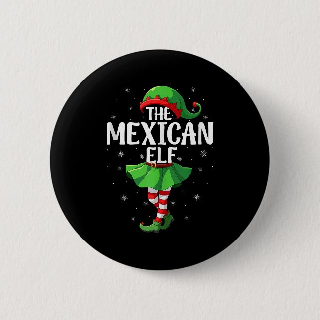 Mexican Elf Christmas Girls Women Elf Squad Xmas F Knapp (Framsida)