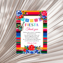 Mexican Fiesta Birthday Flat Thank You Card Tack Kort