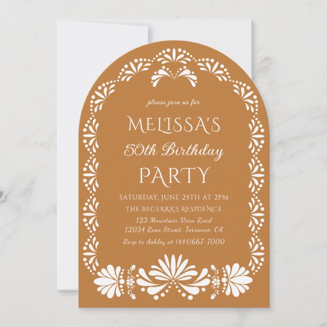 Mexican fiesta birthday party Invitation Inbjudningar (Framsida)