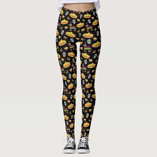 Mexican Fiesta & Día de Muertos Leggings (Framsida)