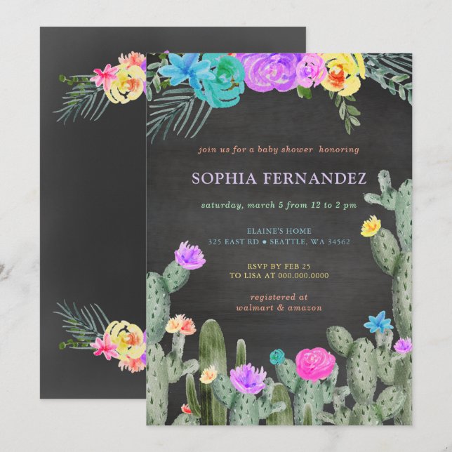 Mexican Fiesta Gender Neutral Baby Shower Inbjudningar (Fram/baksida)
