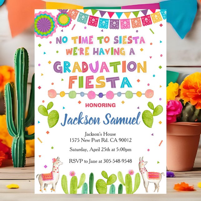 Mexican Fiesta Graduation Party Invitation Inbjudningar (Skapare uppladdad)