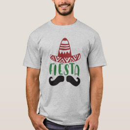 Mexican Fiesta Mustache-Sombrero Design T Shirt