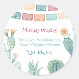 Mexican Fiesta Taco TWOsday THREE-esta Tack Runt Klistermärke