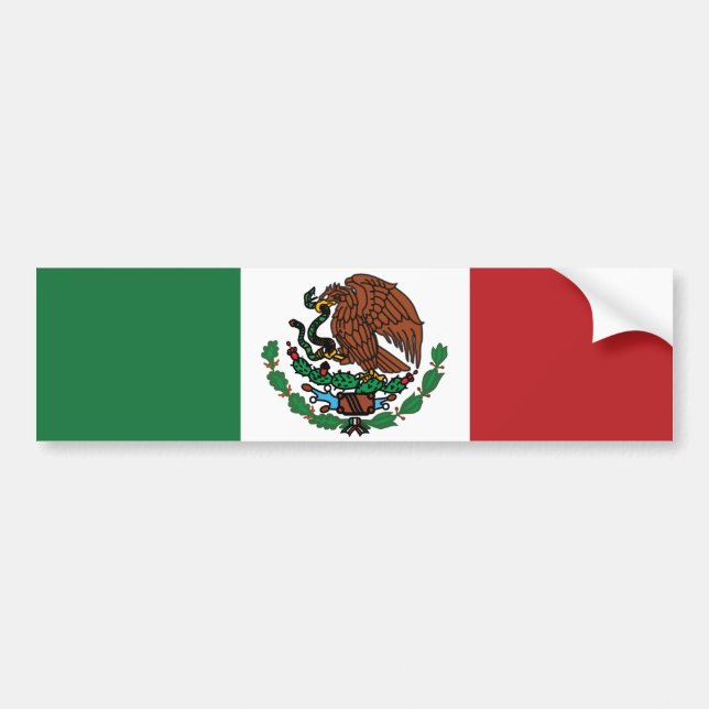 Mexican Flag Green White Red Mexico Patriotic  Bildekal (Framsidan)