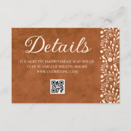 Mexican Floral Wedding Details QR code Tilläggskort