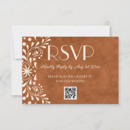 Mexican Floral Wedding QR code OSA Kort