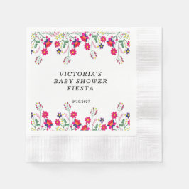 Mexican Flowers Baby Shower Fiesta Coined Paper Pappersservett