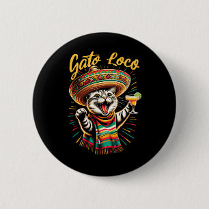 Mexican Gato Loco Sombrero Cat Cinco De Mayo Funny Knapp