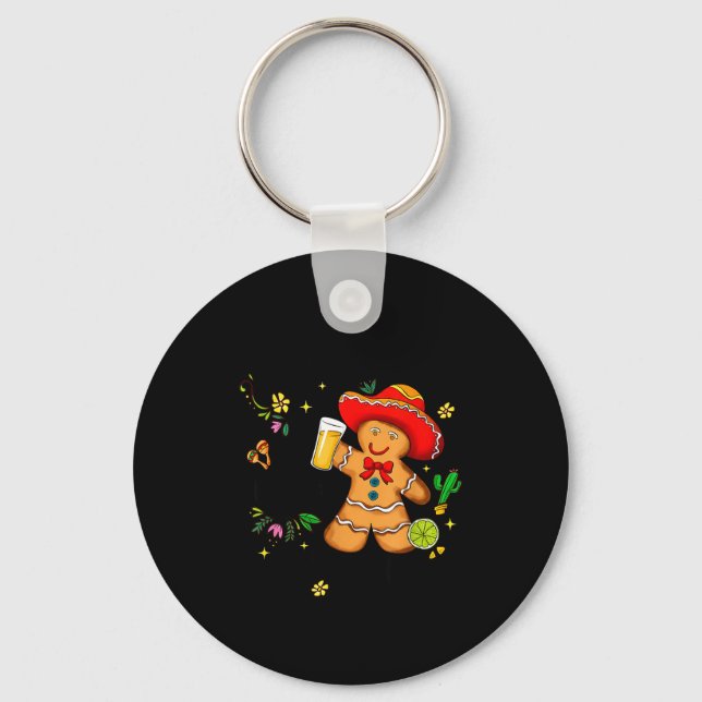 Mexican Gingerbread Christmas Arriba Abajo Al Cent Nyckelring (Framsida)