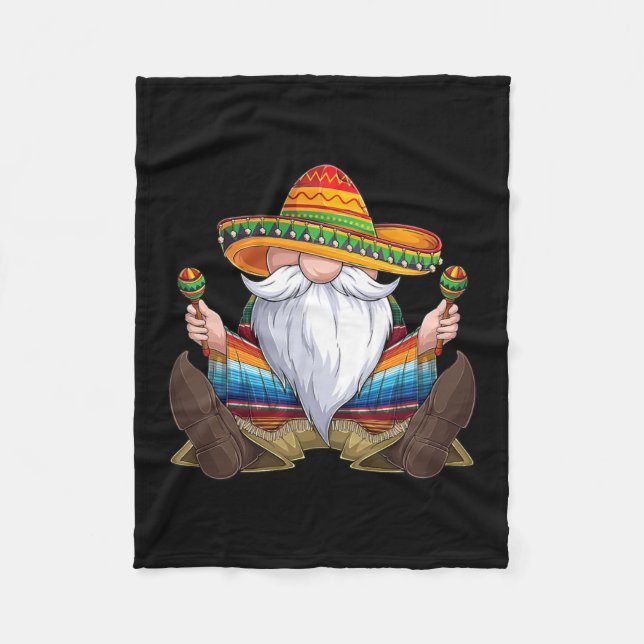 Mexican Gnome Cinco De Mayo Serape Poncho men Fleecefilt (Framsidan)