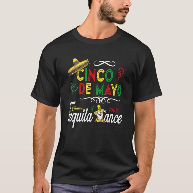 Mexican Holiday Sombrero Tequila Dance Dabbing Mex T Shirt (Framsida)