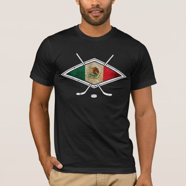 Mexican Ice Hockey Flagga Tee Shirt (Framsida)
