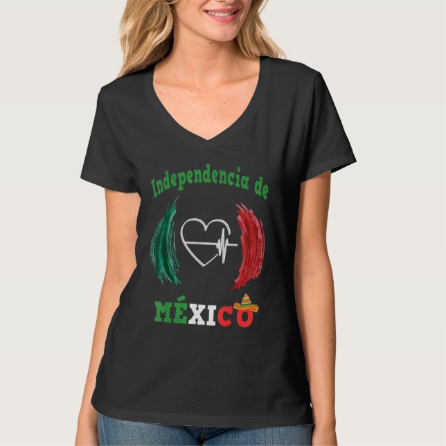 Mexican Independence Day 16 September Mexico Flag  T Shirt (Framsida)