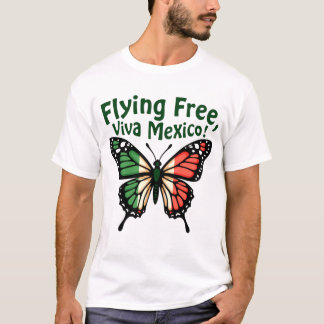 mexican independence day butterfly mexico t shirt