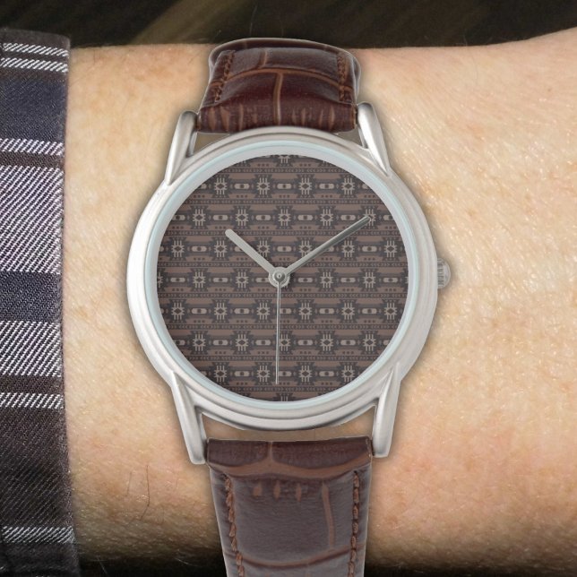 Mexican inspired Pattern in Brown Armbandsur (Skapare uppladdad)