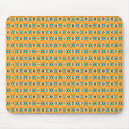 Mexican inspired pattern in yellow and blue musmatta