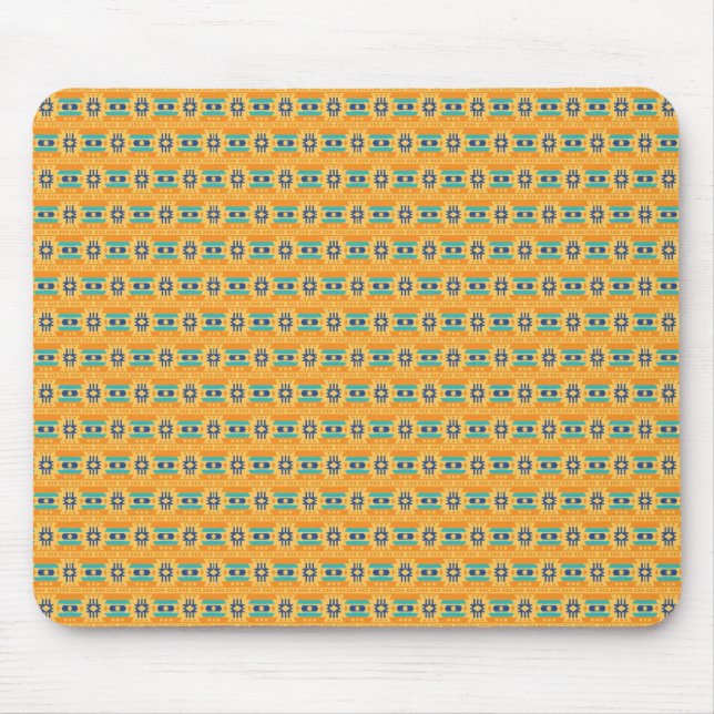 Mexican inspired pattern in yellow and blue musmatta (Framsidan)
