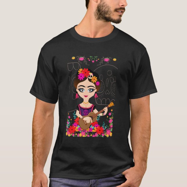 Mexican Maria Frida Doll T Shirt (Framsida)
