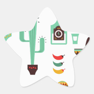 mexican mariachi stjärnformat klistermärke