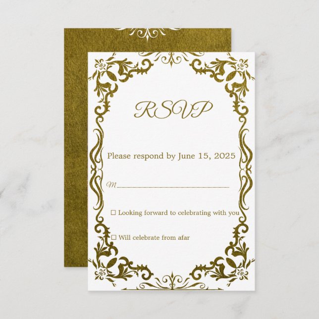 Mexican Papel Picado Wedding RSVP Card OSA Kort (Fram/baksida)