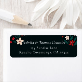 Mexican Rustic Elegant Christmas Return Address Returadress Etikett