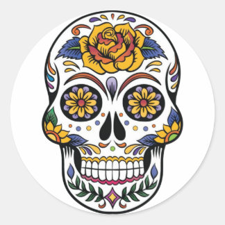Mexican Skull Sticker Runt Klistermärke