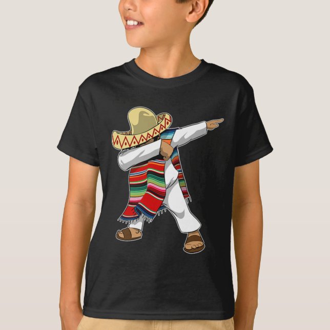 Mexican Sombrero Poncho Dabbing T Shirt (Framsida)