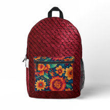 Mexican‑Style Burgundy Floral, print cut sew bag