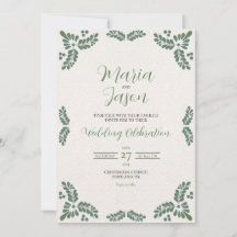 Mexican Talavera Green Floral Minimalist Wedding
