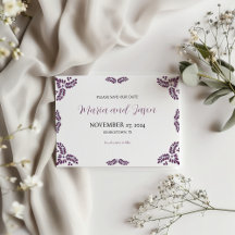 Mexican Talavera Purple Floral Minimalist Wedding